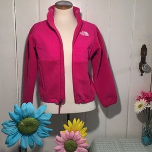 Girls north face polartec pink jacket S 7/8.